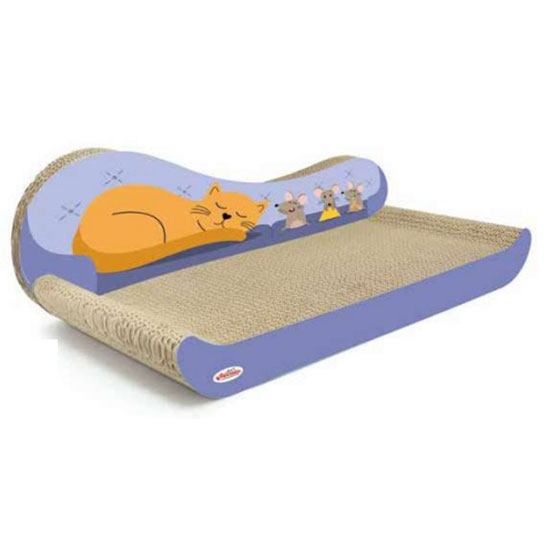 Tiragraffi Per Gatti Creative Pets In Cartone - 57x21x16 Cm, Naturale, A Due Lati - Foto 3