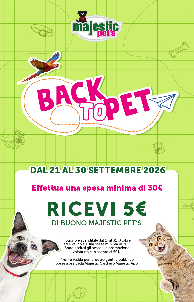 Promozione Majestic Pet's | Back to Pet